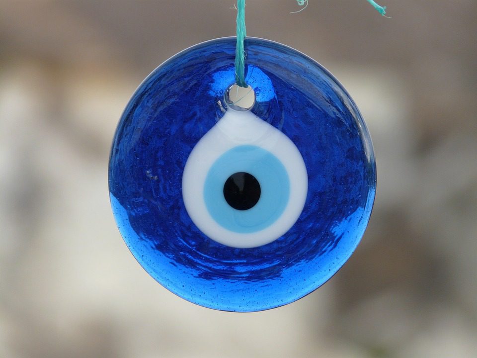 Nazar Boncuk, symbole de protection, Bleu, Oeil, Turquie' Autocollant